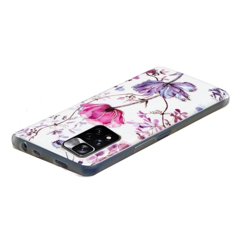 Coque Xiaomi Redmi Note 11 Pro Plus 5G Marbrée Fleurs