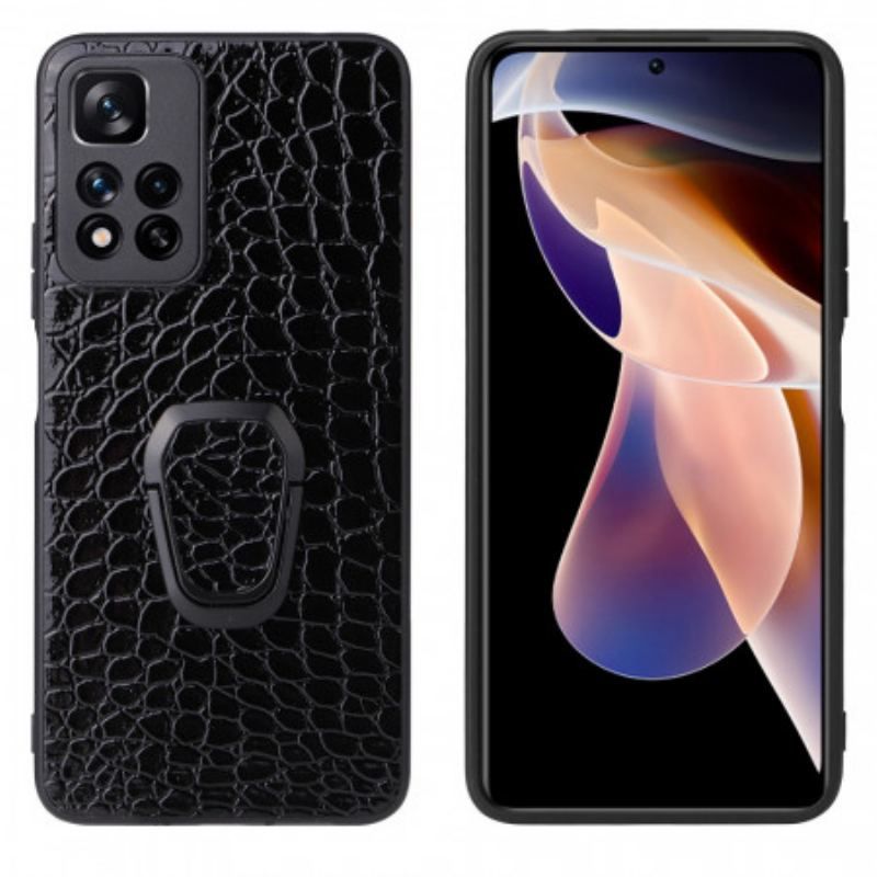 Coque Xiaomi Redmi Note 11 Pro Plus 5G Style Crocodile Anneau-Support