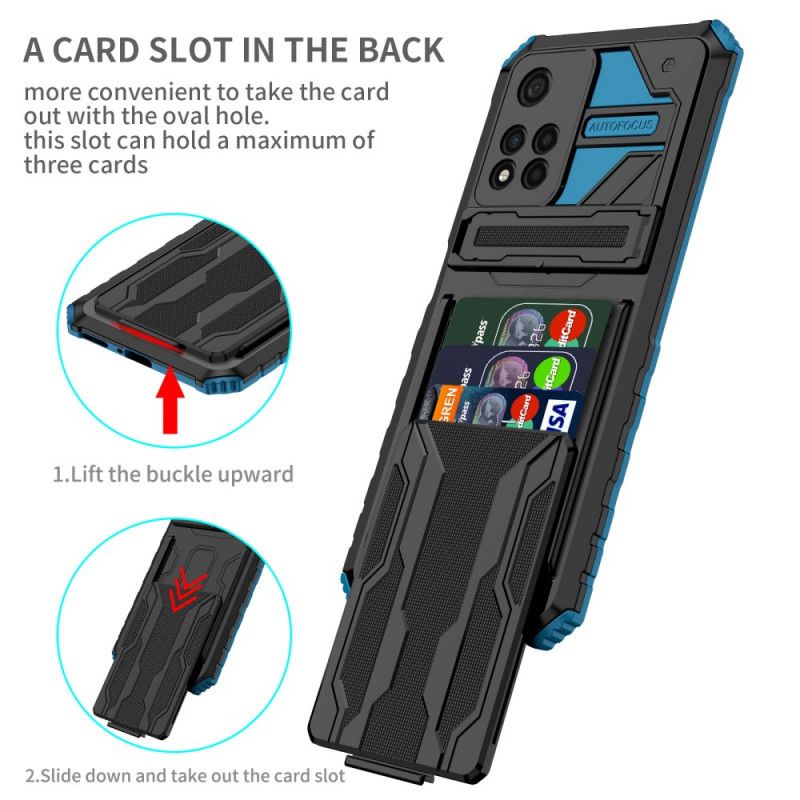 Coque Xiaomi Redmi Note 11 Pro / Note 11 Pro Plus Porte-cartes À Glissière Et Support