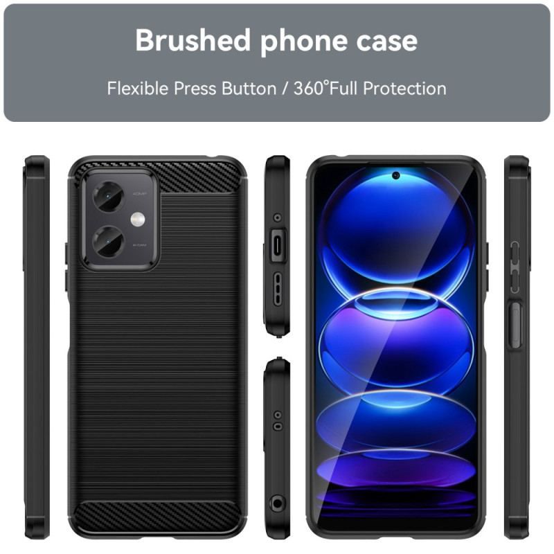 Coque Xiaomi Redmi Note 12/Poco X5 5G Fibre Carbone Brossée