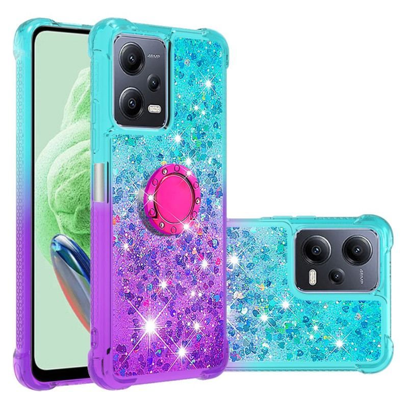 Coque Xiaomi Redmi Note 12/Poco X5 5G Paillettes Anneau-Support