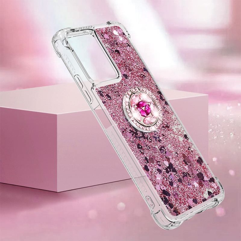 Coque Xiaomi Redmi Note 12/Poco X5 5G Paillettes Colorées Anneau-Support