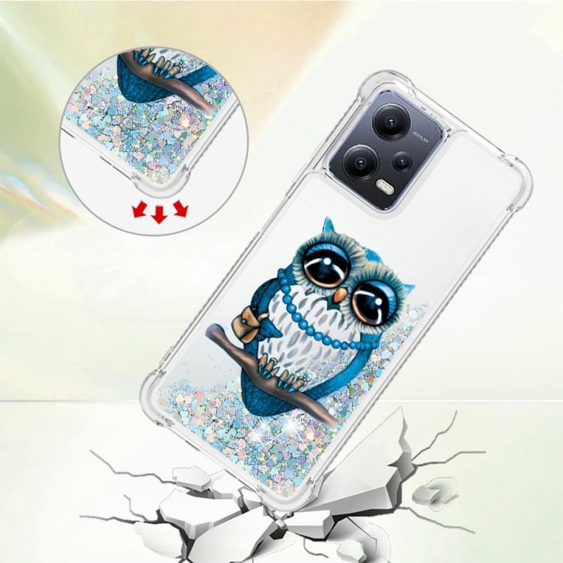 Coque Xiaomi Redmi Note 12/Poco X5 5G Paillettes Miss Hibou