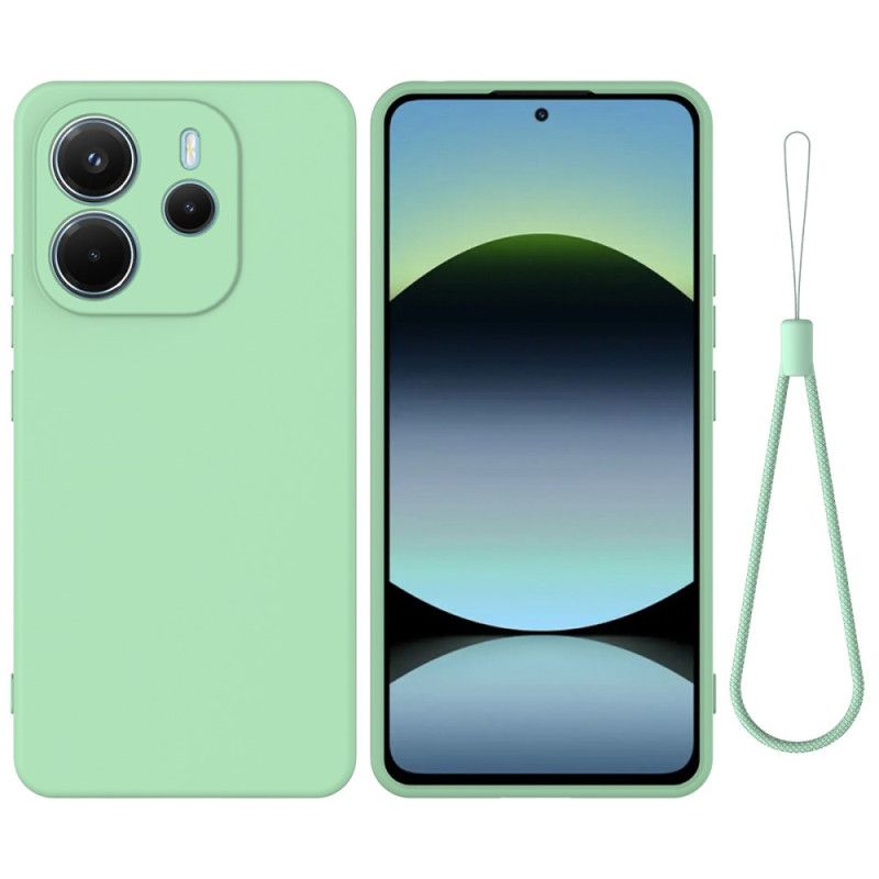 Coque Xiaomi Redmi Note 14 4G Silicone Liquide à Lanière