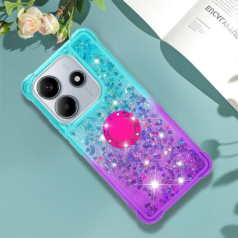 Coque Xiaomi Redmi Note 14 5G Gradient Paillettes avec Support