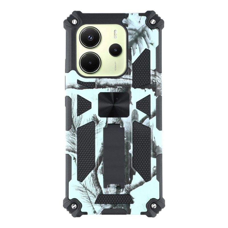 Coque Xiaomi Redmi Note 14 5G Robuste avec Support Intégré Camouflage