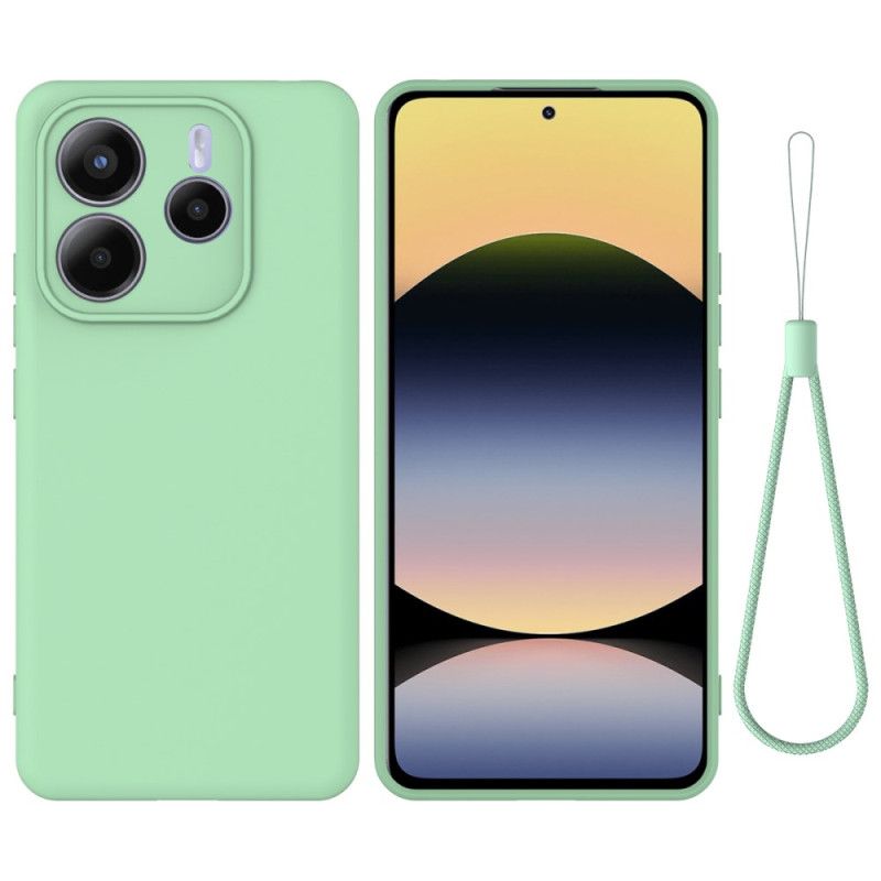 Coque Xiaomi Redmi Note 14 5G Silicone Liquide à Lanière