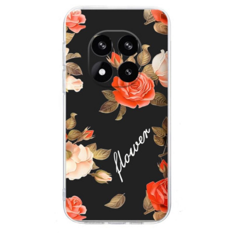 Coque Xiaomi Redmi Note 14 Pro 5G / Poco X7 Fleurs sur Fond Noir