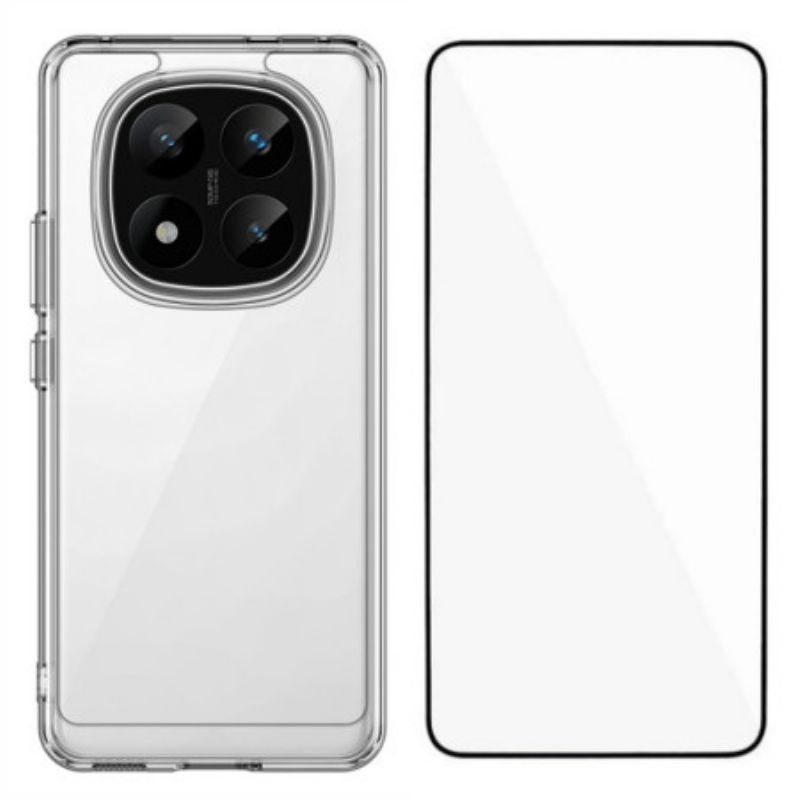 Coque Xiaomi Redmi Note 14 Pro 5G / Poco X7 Transparente avec Protection Écran Intégrale en Verre Trempé