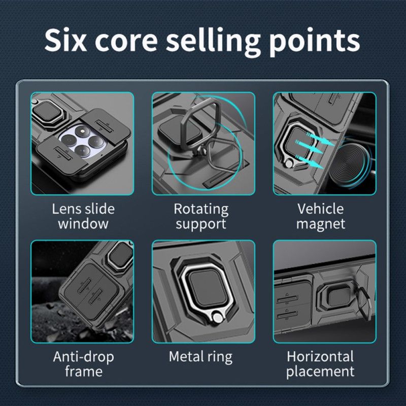 Coque Xiaomi Redmi Note 15 Pro 5G Ring Résistante avec Cache-Objectif