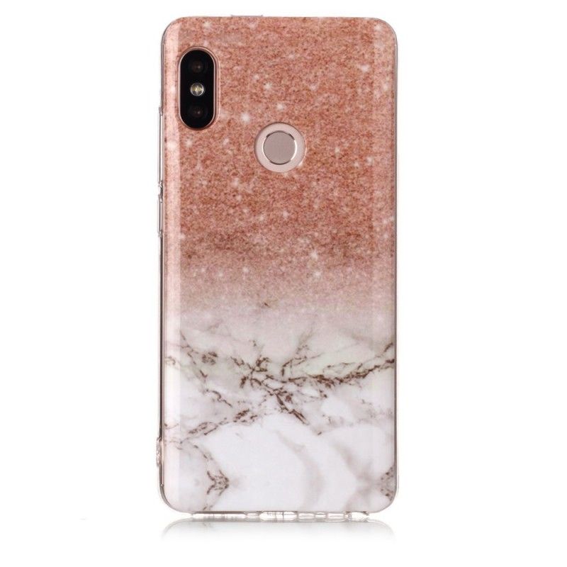 Coque Xiaomi Redmi Note 5 Marbre Paillettes