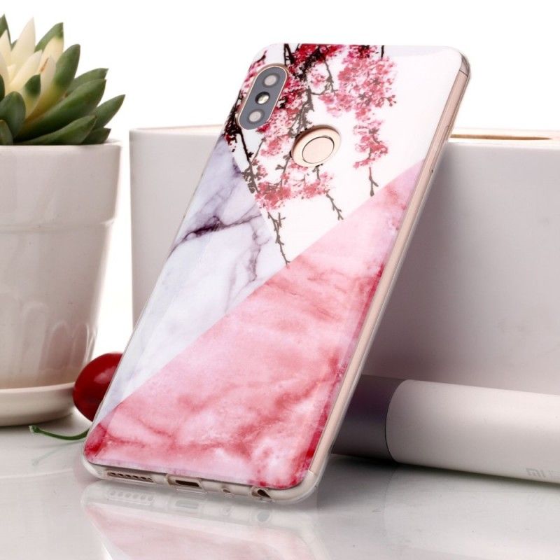 Coque Xiaomi Redmi Note 5 Marbrée Fleurs De Prunier