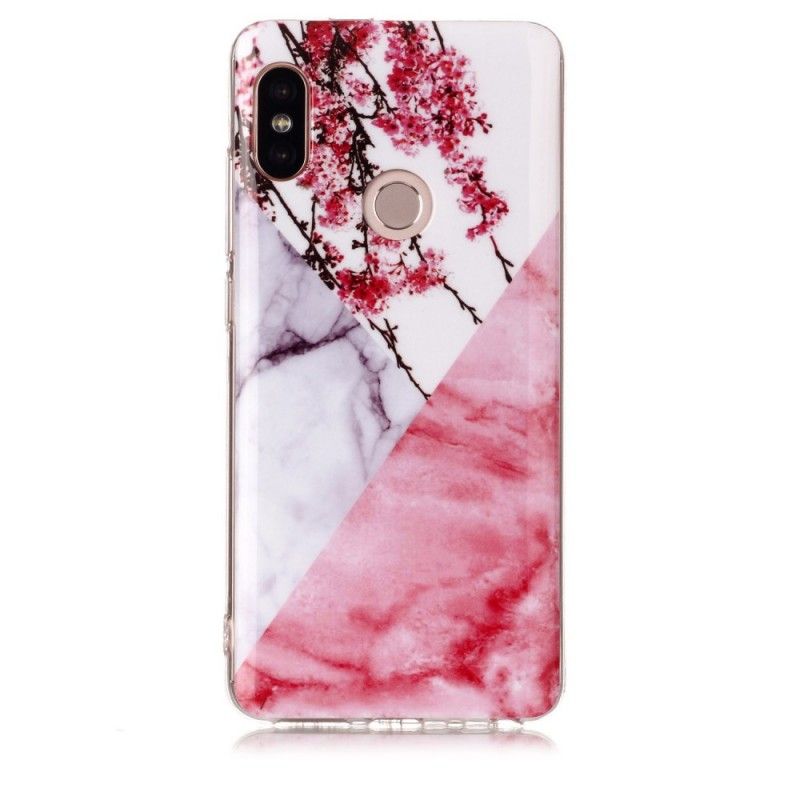 Coque Xiaomi Redmi Note 5 Marbrée Fleurs De Prunier