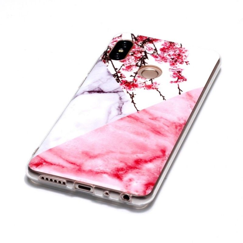 Coque Xiaomi Redmi Note 5 Marbrée Fleurs De Prunier