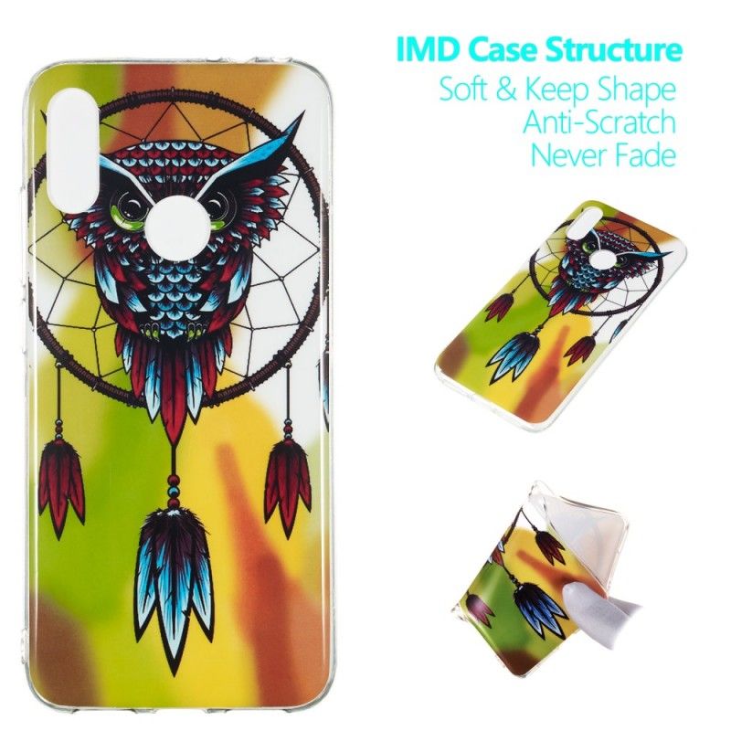 Coque Xiaomi Redmi Note 7 Attrape Rêves Hibou Fluorescente