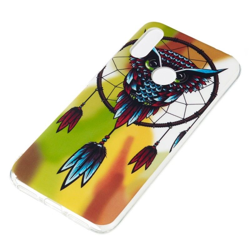 Coque Xiaomi Redmi Note 7 Attrape Rêves Hibou Fluorescente