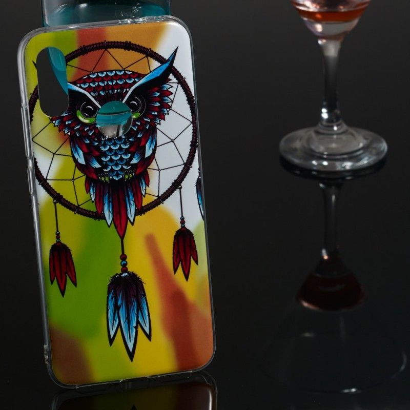 Coque Xiaomi Redmi Note 7 Attrape Rêves Hibou Fluorescente