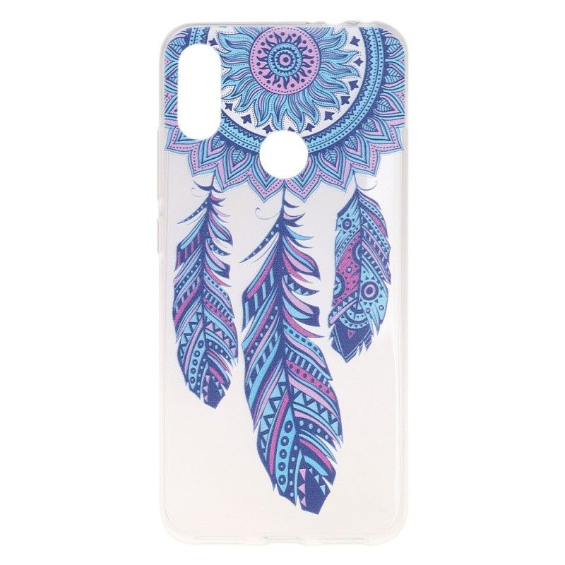 Coque Xiaomi Redmi Note 7 Transparente Attrape Rêves Plumes Bleues