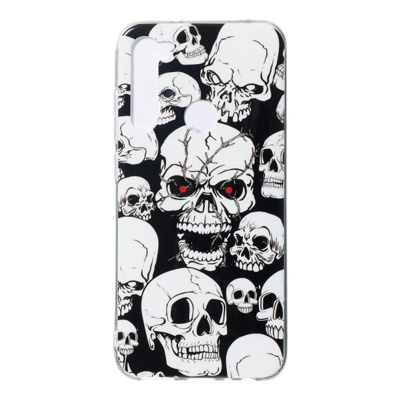 Coque Xiaomi Redmi Note 8 Attention Têtes De Mort Fluorescente