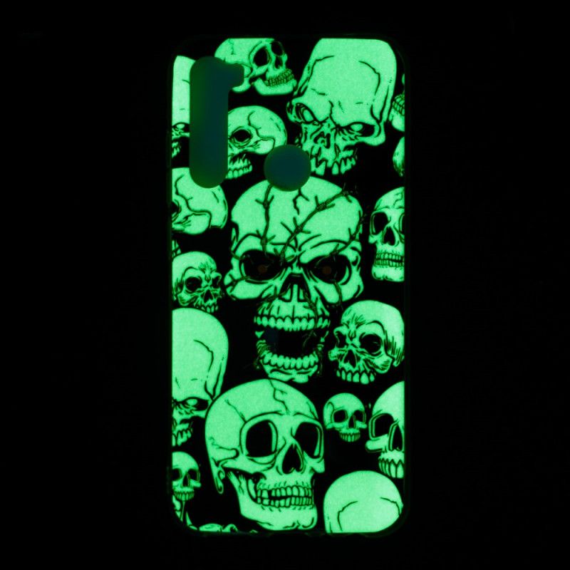 Coque Xiaomi Redmi Note 8 Attention Têtes De Mort Fluorescente