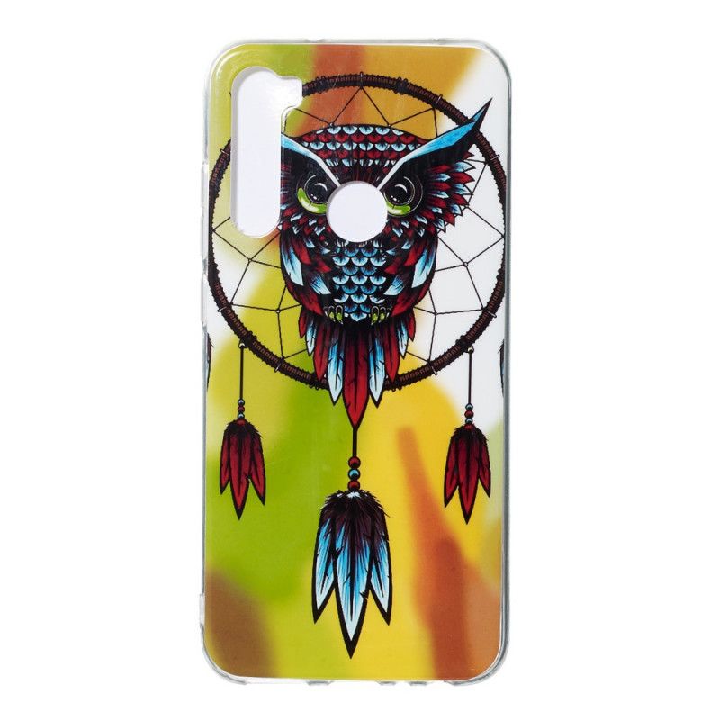 Coque Xiaomi Redmi Note 8 Attrape Rêves Hibou Fluorescente