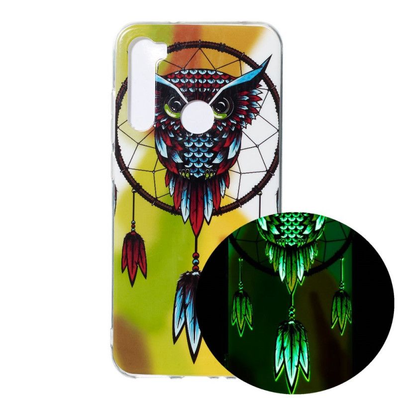 Coque Xiaomi Redmi Note 8 Attrape Rêves Hibou Fluorescente