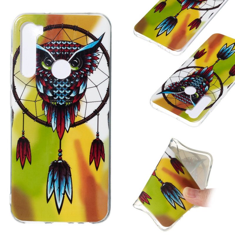 Coque Xiaomi Redmi Note 8 Attrape Rêves Hibou Fluorescente