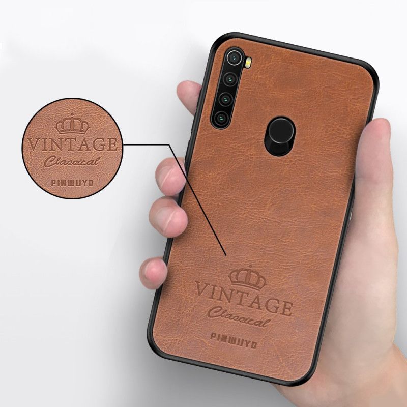 Coque Xiaomi Redmi Note 8 Effet Cuir Vintage Pinwuyo