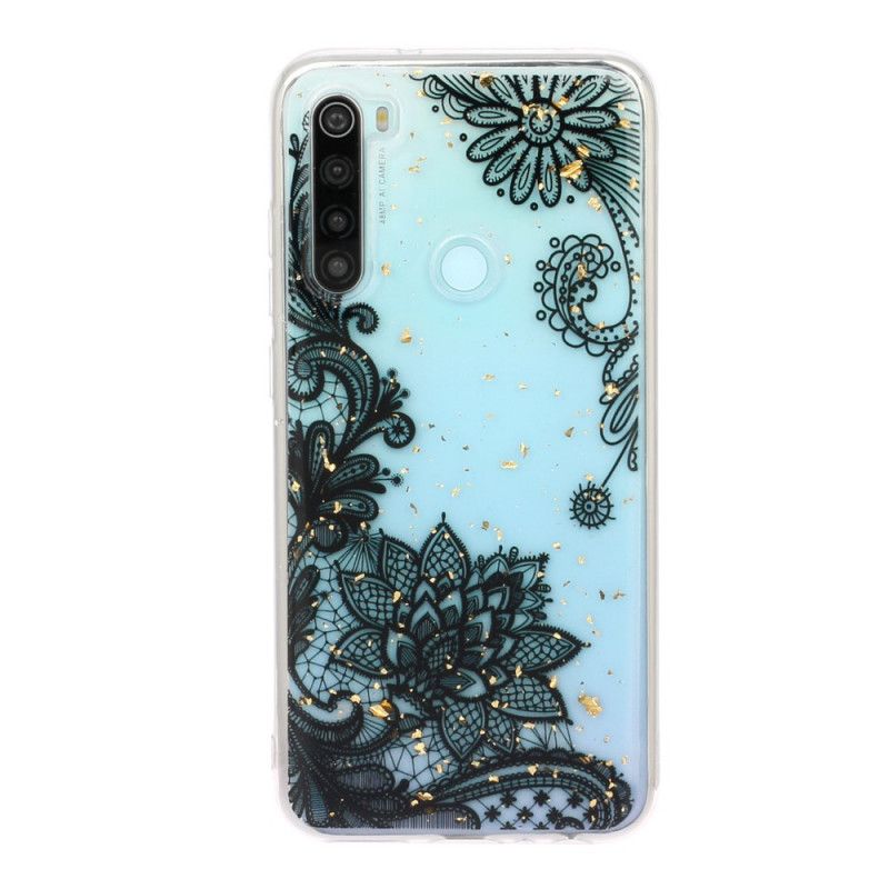 Coque Xiaomi Redmi Note 8 Fleurs Dentelle Et Paillettes