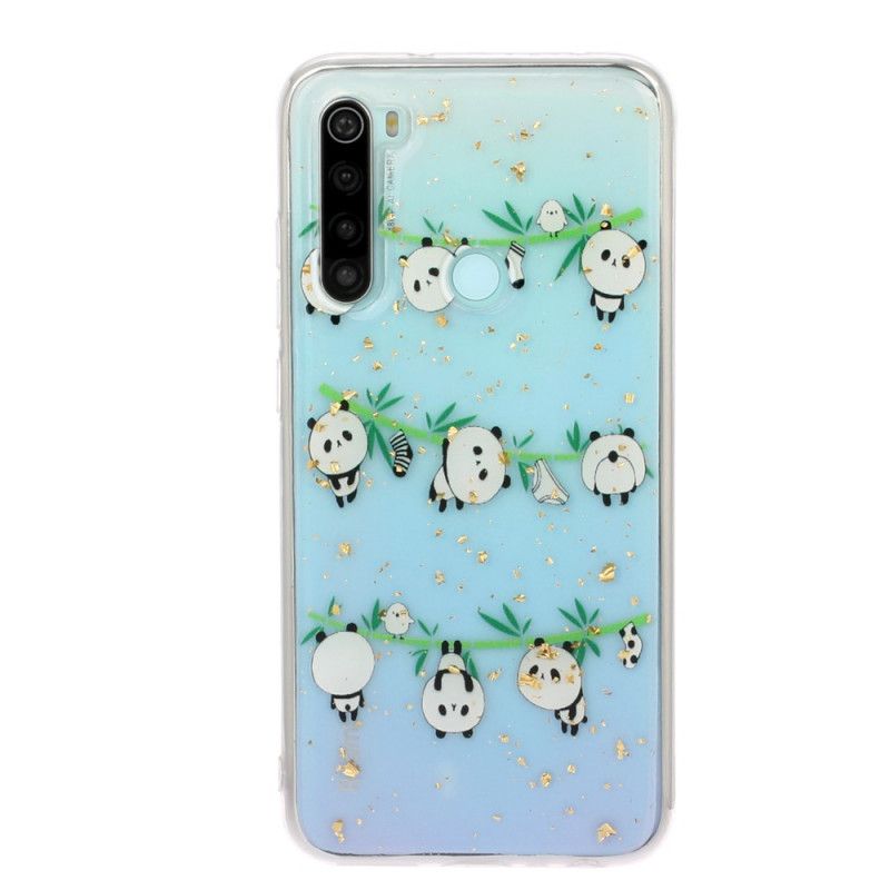 Coque Xiaomi Redmi Note 8 Pandas Sur La Corde À Linge