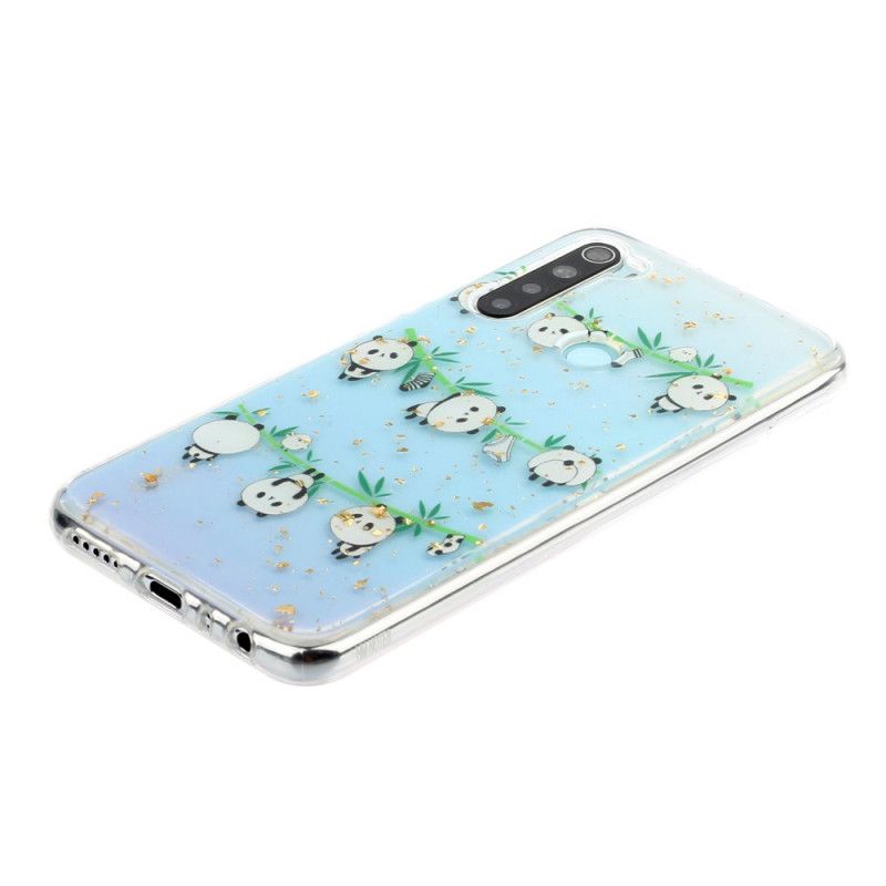 Coque Xiaomi Redmi Note 8 Pandas Sur La Corde À Linge