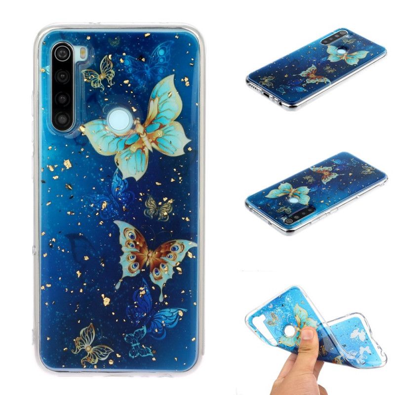 Coque Xiaomi Redmi Note 8 Papillons Et Paillettes