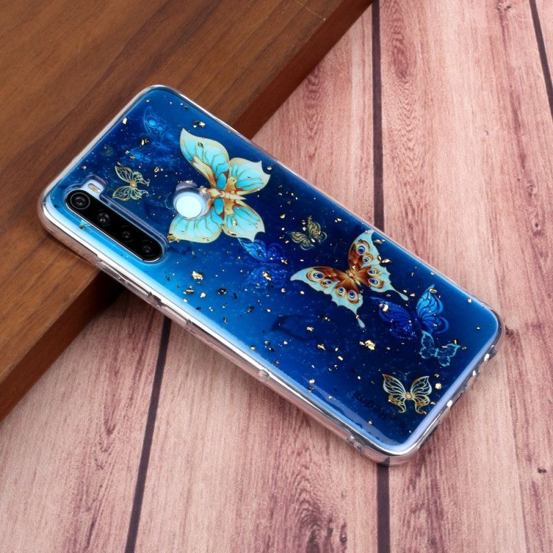 Coque Xiaomi Redmi Note 8 Papillons Et Paillettes