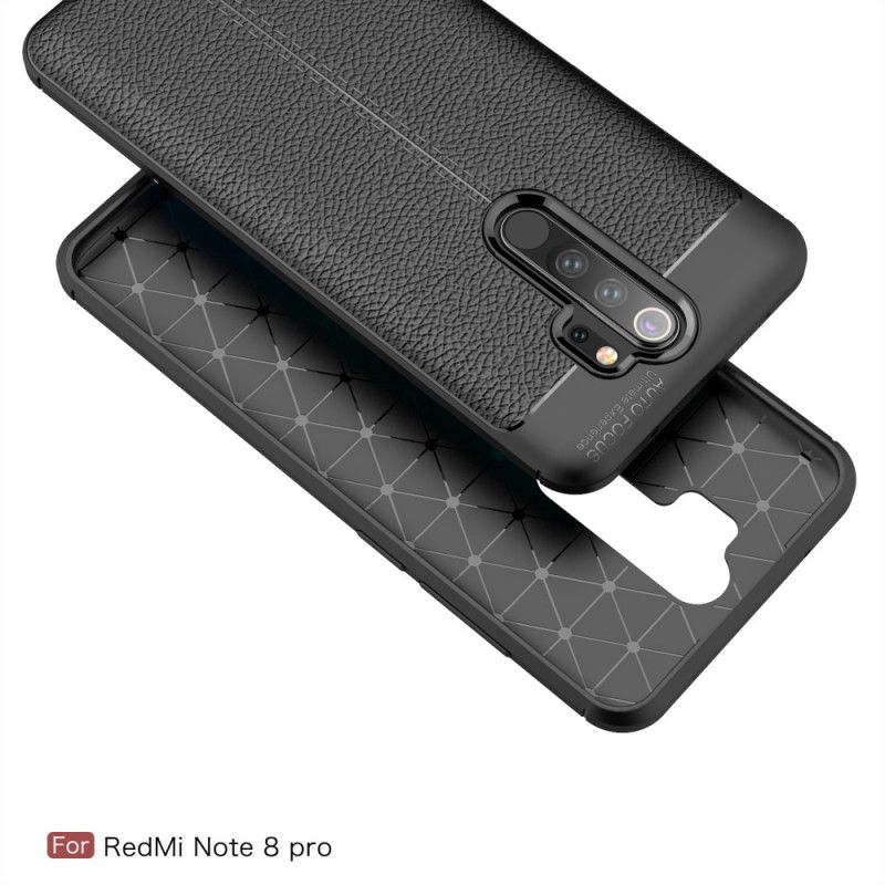 Coque Xiaomi Redmi Note 8 Pro Effet Cuir Litchi Double Line