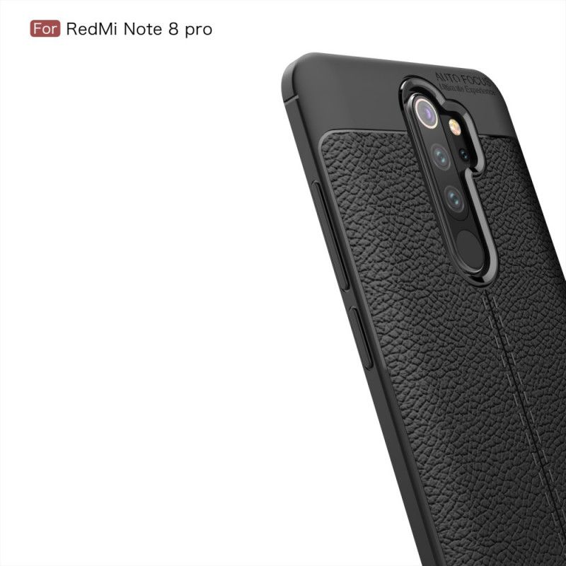 Coque Xiaomi Redmi Note 8 Pro Effet Cuir Litchi Double Line