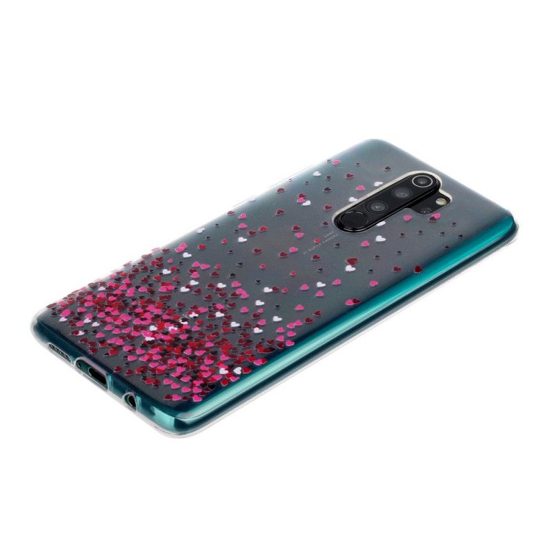 Coque Xiaomi Redmi Note 8 Pro Multiples Coeurs Rouges