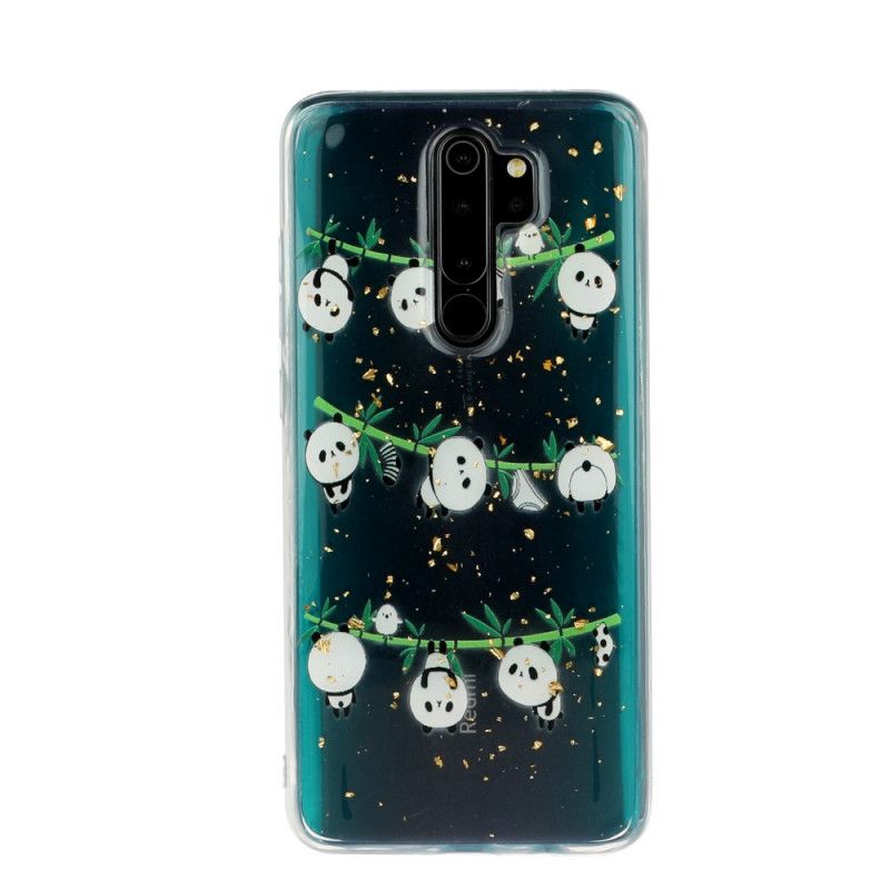 Coque Xiaomi Redmi Note 8 Pro Pandas Sur La Corde À Linge