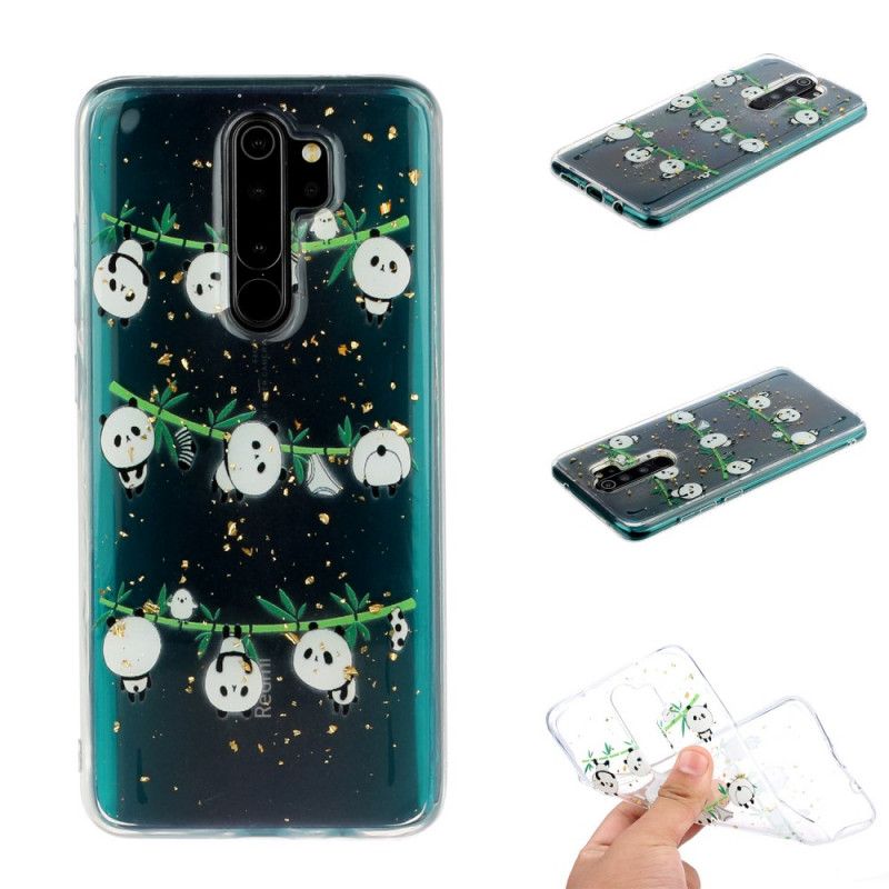 Coque Xiaomi Redmi Note 8 Pro Pandas Sur La Corde À Linge