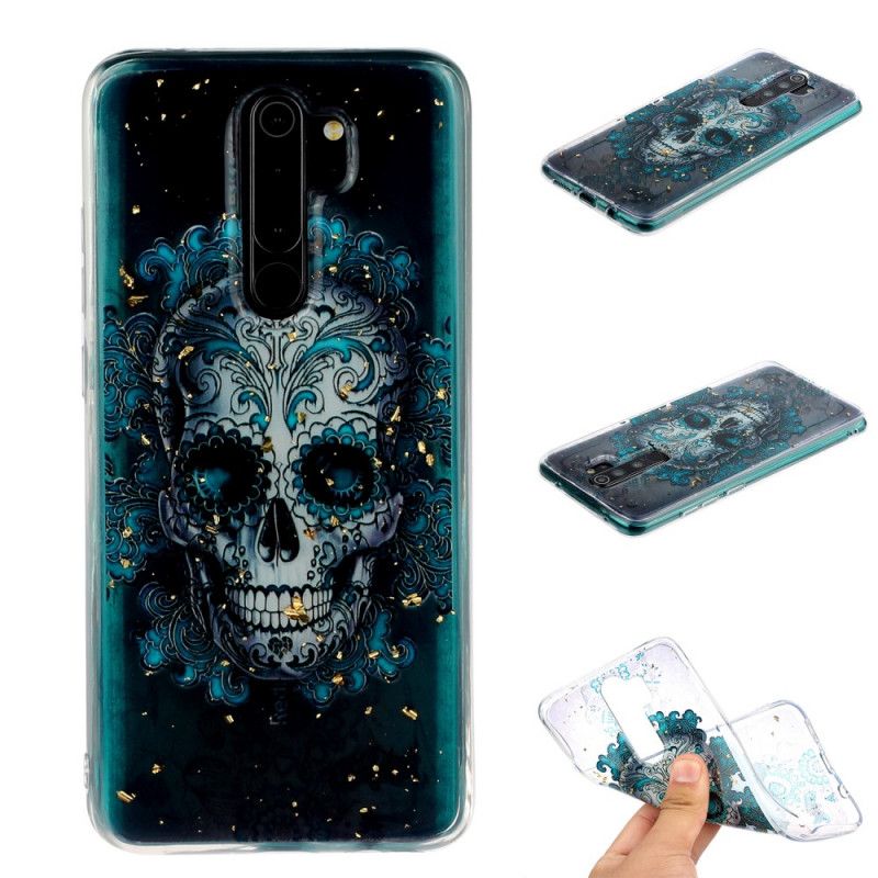 Coque Xiaomi Redmi Note 8 Pro Tête De Mort Bleue