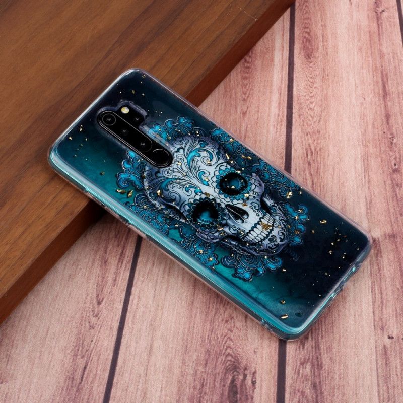 Coque Xiaomi Redmi Note 8 Pro Tête De Mort Bleue