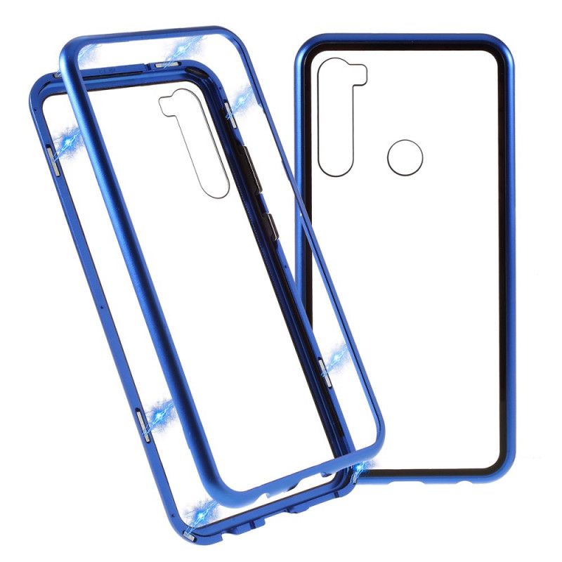 Coque Xiaomi Redmi Note 8 Rebords Métal En Verre Trempé