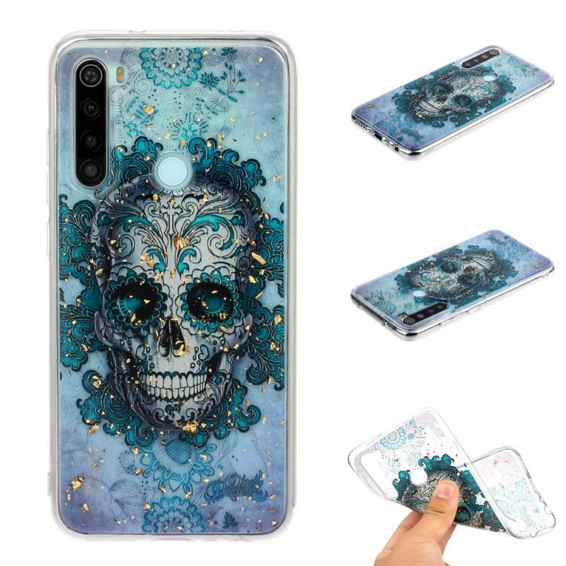 Coque Xiaomi Redmi Note 8 Tête De Mort Bleue