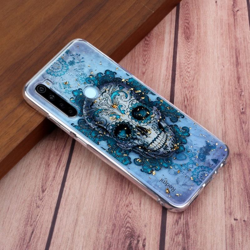 Coque Xiaomi Redmi Note 8 Tête De Mort Bleue