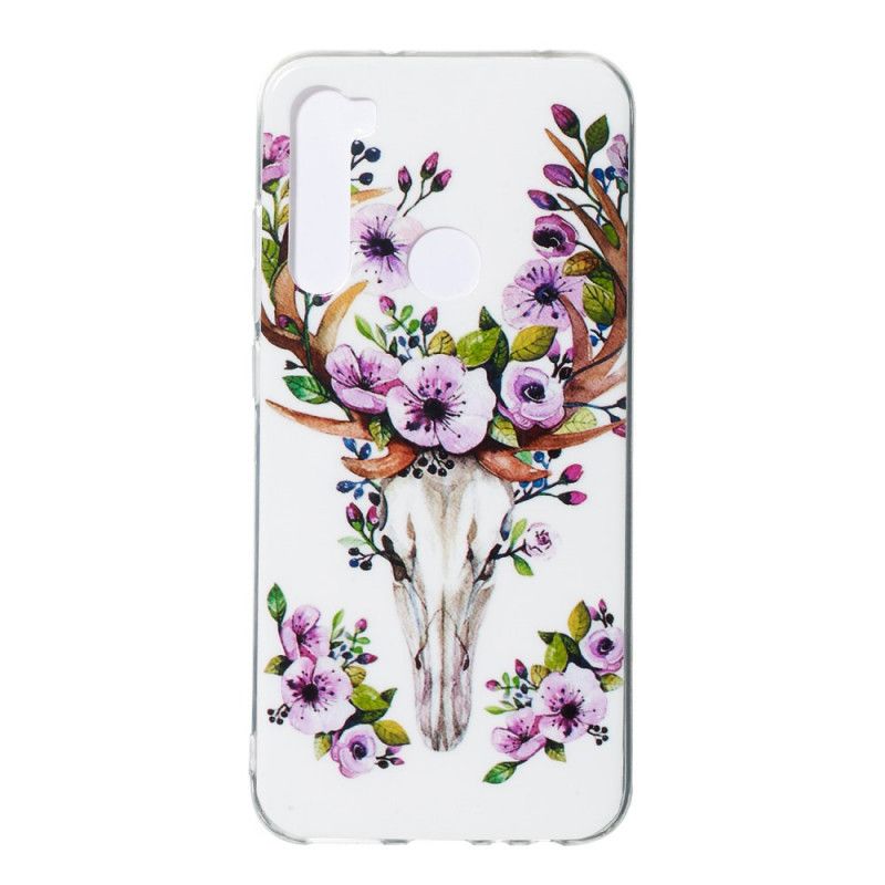 Coque Xiaomi Redmi Note 8 Wapiti Fleuri Fluorescente