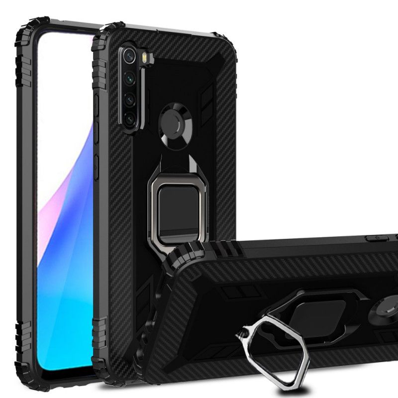 Coque Xiaomi Redmi Note 8t Ring Et Fibre Carbone