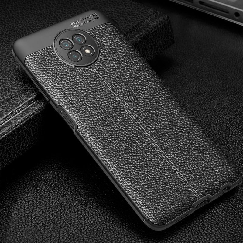 Coque Xiaomi Redmi Note 9 5g / Note 9t 5g Effet Cuir Litchi Double Line