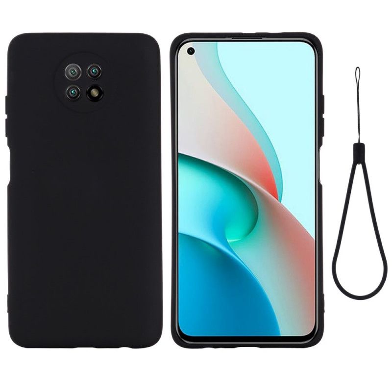 Coque Xiaomi Redmi Note 9 5g / Note 9t 5g Silicone Liquide Et Lanière