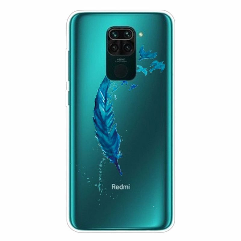 Coque Xiaomi Redmi Note 9 Belle Plume Bleue