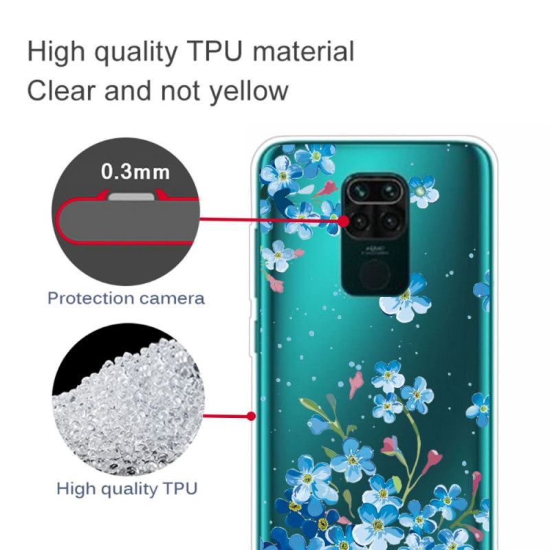 Coque Xiaomi Redmi Note 9 Bouquet De Fleurs Bleues