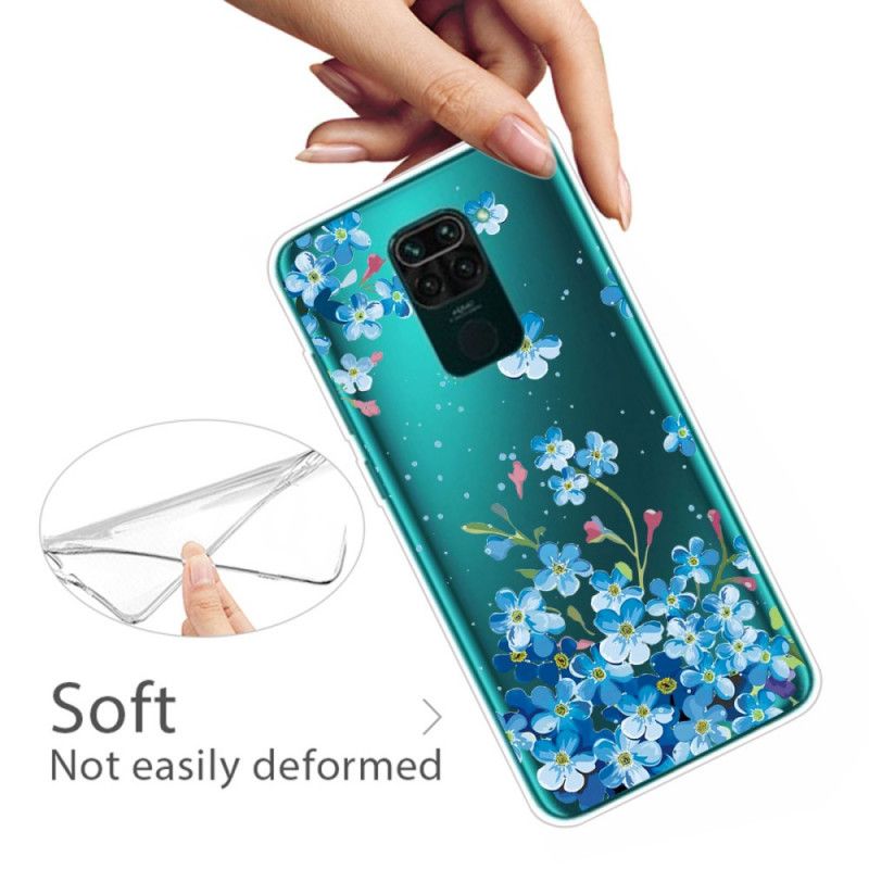 Coque Xiaomi Redmi Note 9 Bouquet De Fleurs Bleues